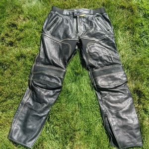 Insulated le ather motorcycle riding pants